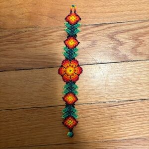 Colorful Beaded Flower Bracelet